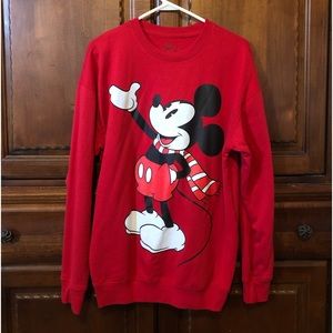 Disney Mickey Mouse Red Sweater, Men’s Medium